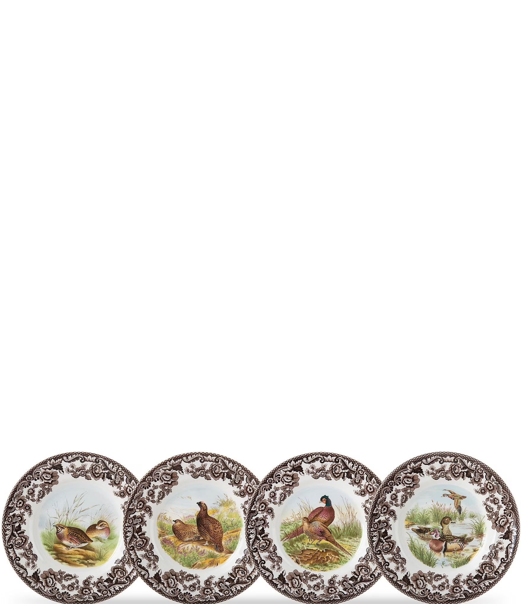 Festive Fall Collection Woodland Canape Plates, Set of 4 | Dillards