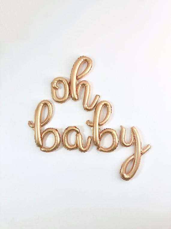 Oh Baby Gold Letter Balloons Script Letters Oh Baby Banner Gold Balloons Baby Shower Balloons Pre... | Etsy (US)