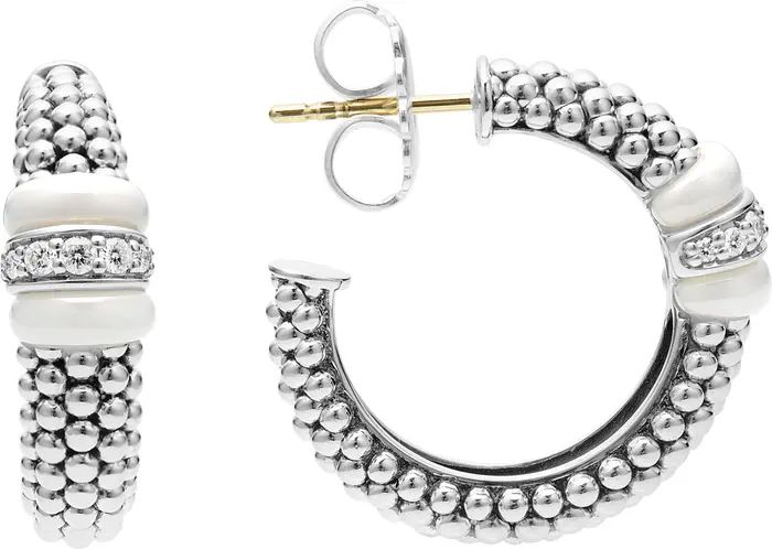 LAGOS White Caviar Diamond Hoop Earrings | Nordstrom | Nordstrom