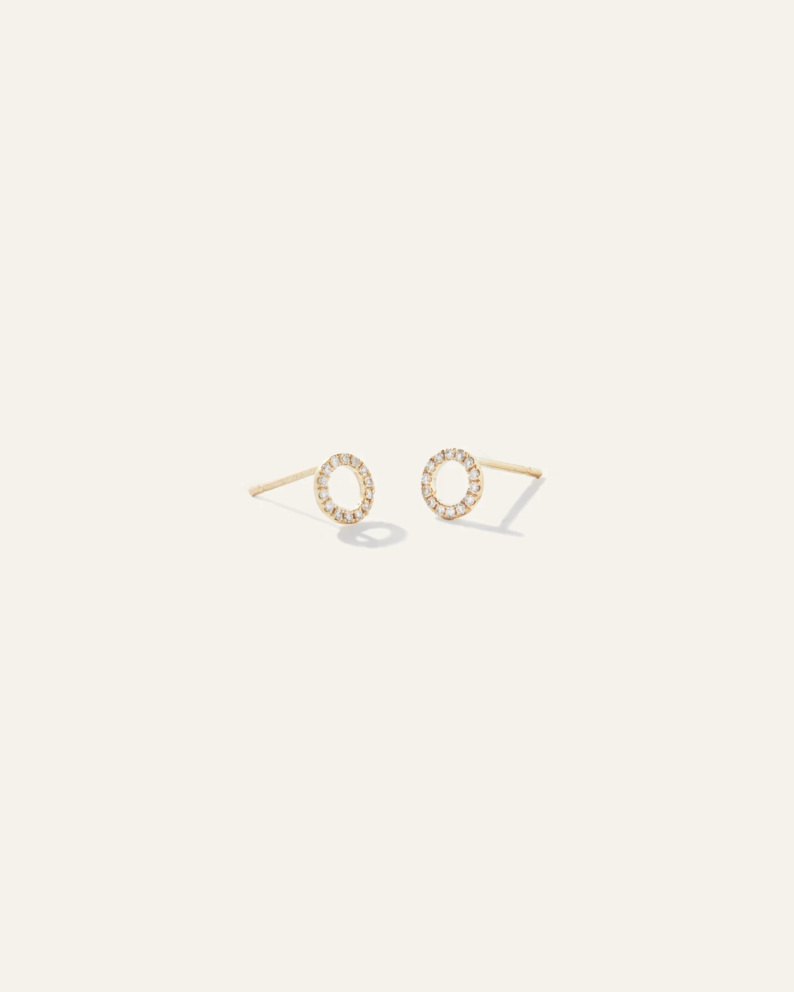 14K Diamond Pave Circle Studs | Quince