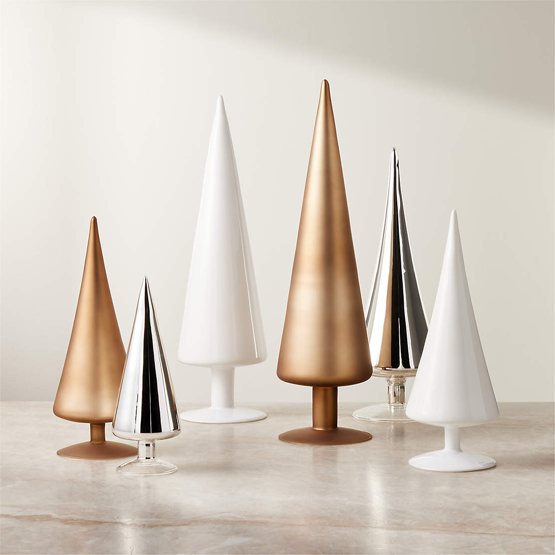 Paz White Glass Christmas Tree 17.75" + Reviews | CB2 | CB2