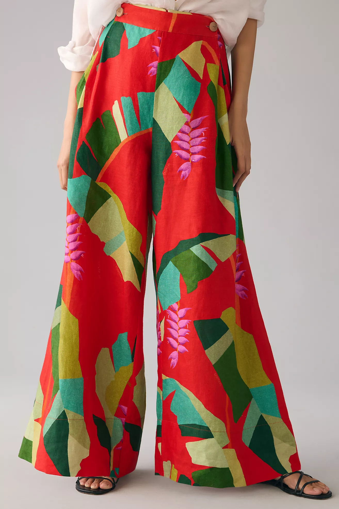 Farm Rio Heliconia Red Pants | Anthropologie (US)