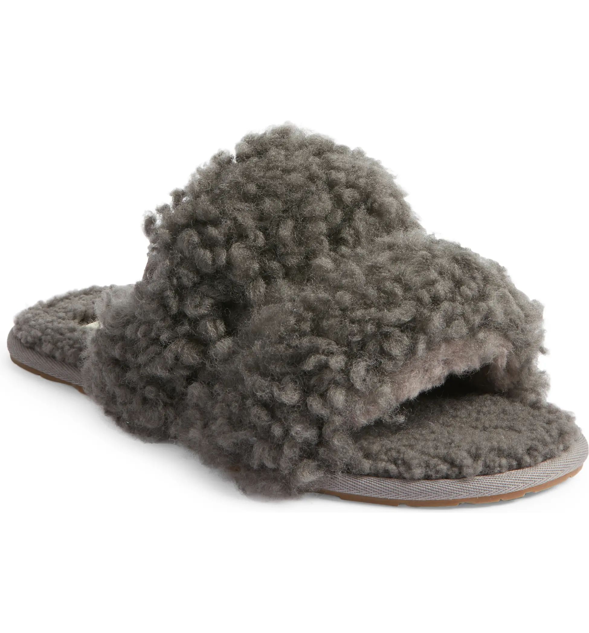 Maxi Curly Genuine Shearling Scuffetta Slipper (Women) | Nordstrom