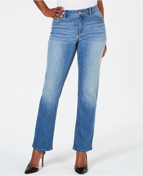 INC Curvy-Fit Straight-Leg Jeans with Tummy Control, Created for Macy's | Macys (US)