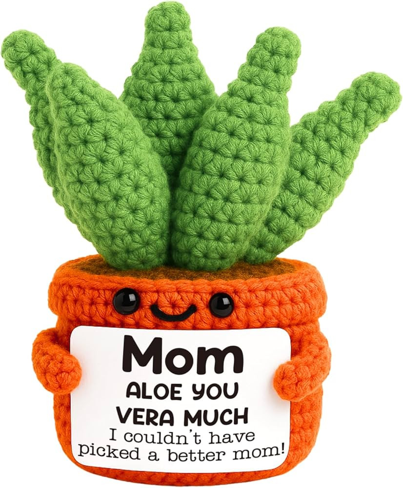 Giftmark Mothers Day Birthday Gifts for Mom from Daughter Son, Handmade Positive Crochet Aloe You... | Amazon (US)