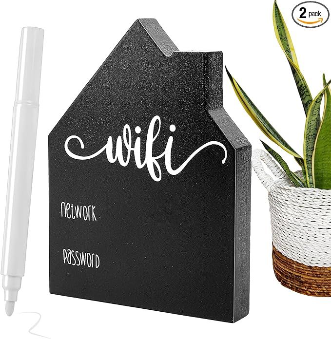 Wifi Password Sign Board, Wooden Wifi Sign, Small Writable and Erasable Wifi Board for Home Table... | Amazon (US)