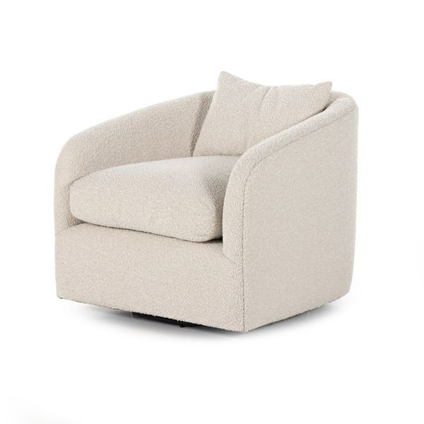 Topanga Knoll Natural Upholstered Swivel Chair | Scout & Nimble