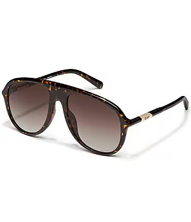 QUAY Women's Chart Topper 54mm Aviator Sunglasses - Dark Tortoise/Brown | Dillard's