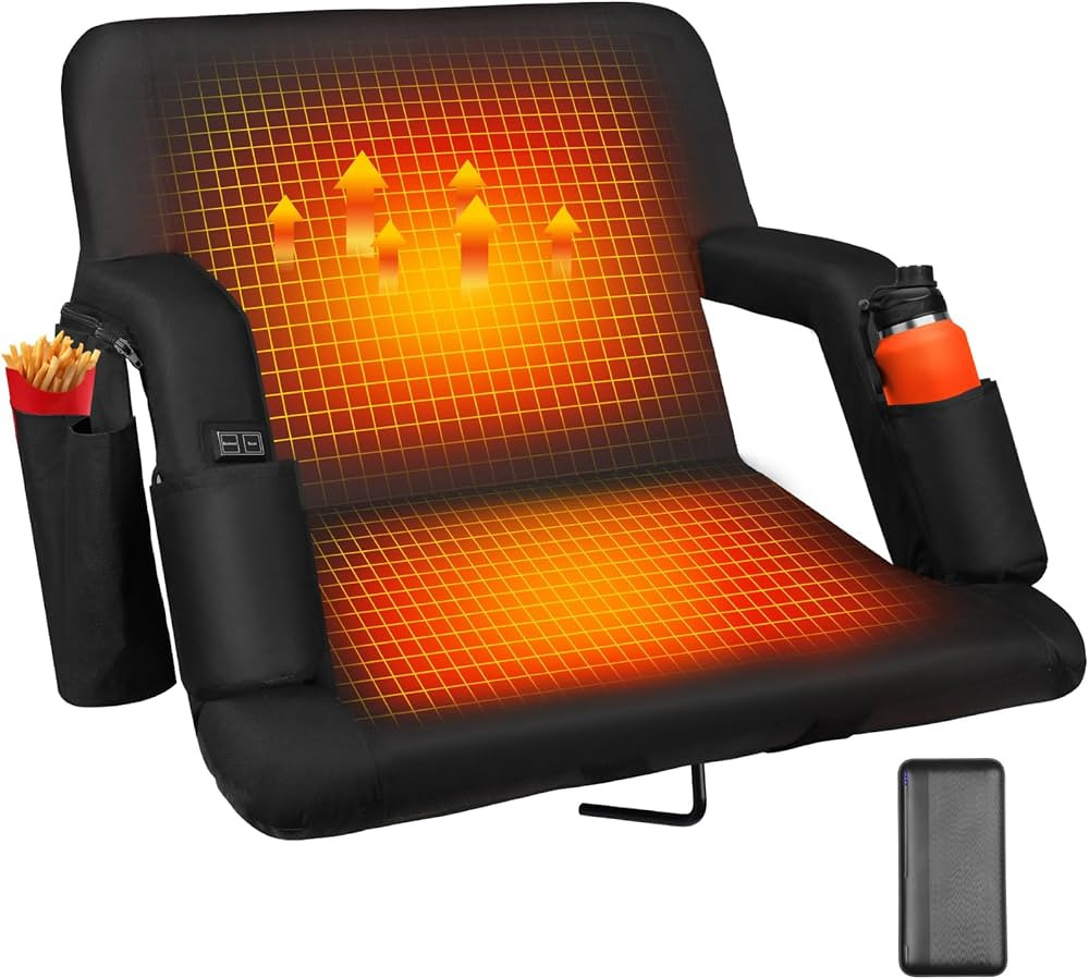 Heated Stadium Seats for Bleachers with Back Support with 5V 20000mAh Battery and Wide 20"/25" Du... | Amazon (US)