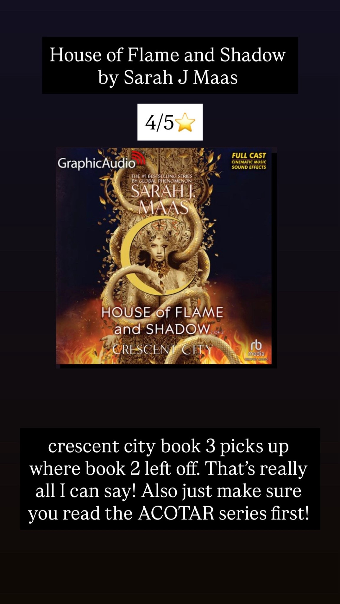 50. House of Flame and Shadow by Sarah J Maas :: 4/5⭐️ crescent city book 3 picks up where book 2 left off. That’s really all I can say! Also just make sure you read the ACOTAR series first!

#LTKTravel #LTKdayinmylife #LTKHome