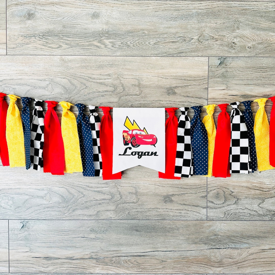 Cars Movie Inspired Birthday High Chair Banner, Lightning Mcqueen Inspired Highchair Banner/ Disn... | Etsy (US)