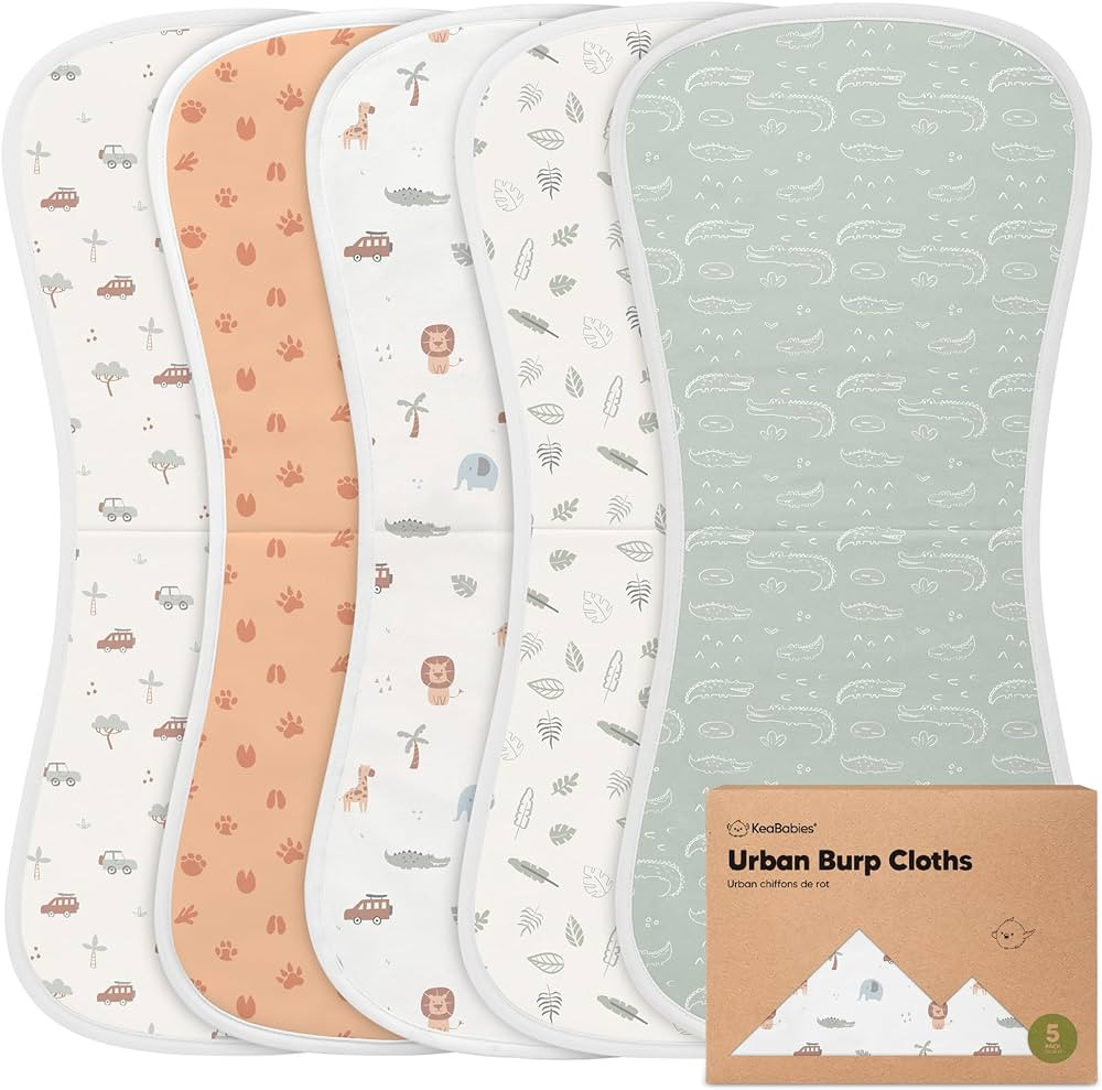 Organic Burp Cloths for Baby Boys and Girls - 5-Pack Super Absorbent Burping Cloth, Burp Clothes,... | Amazon (US)