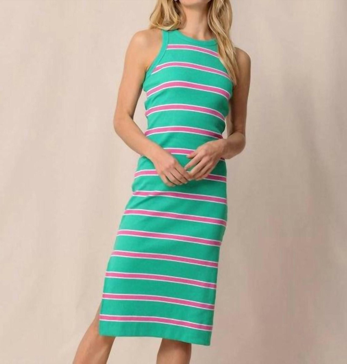 Southern Tide Quinn Striped Rib Dress Size L | eBay US