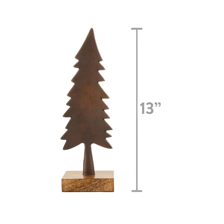 Brown Wood Christmas Tree Tabletop Decor Bundle, by Holiday Time | Walmart (US)
