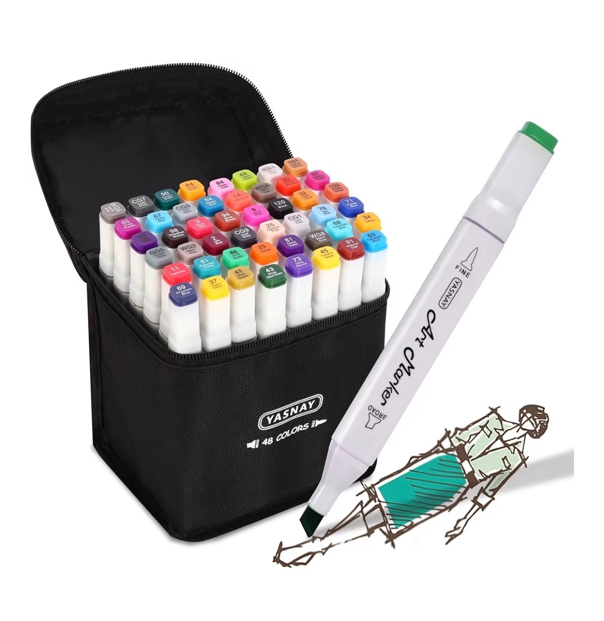 YASNAY Alcohol Markers, 48 Colors Dual Tip Art Marker, Drawing Markers, Coloring Marker for Kids Sketching Adult Coloring

Coloring hobby markers