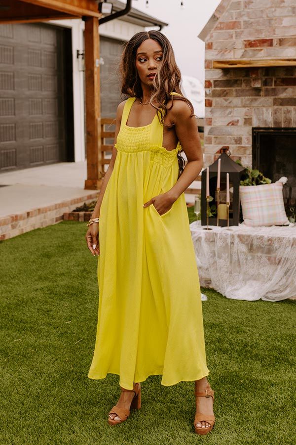 Sun-Kissed Sands Midi In Yellow | Impressions Online Boutique