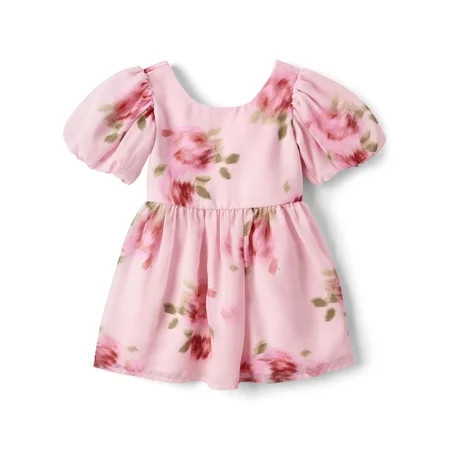 The Children's Place Toddler Girls Short Sleeve Chiffon Fit and Flare Dress, Sizes 12M-5T | Walmart (US)
