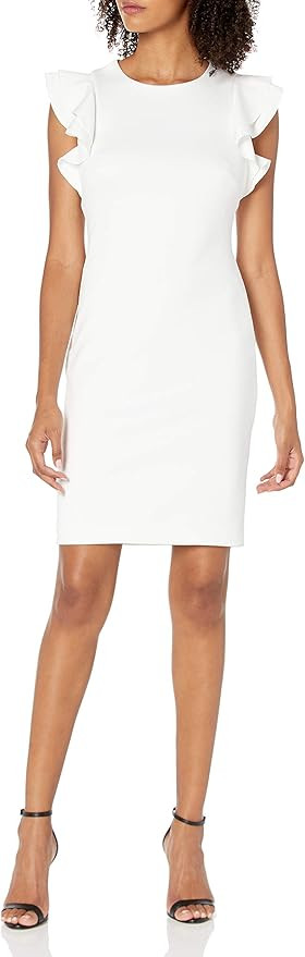 Tommy Hilfiger Women's Flutter Sleeve Scuba Dress | Amazon (US)