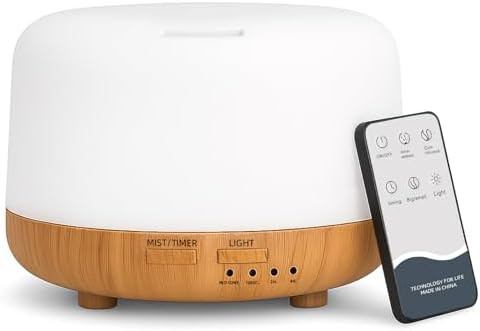 Aromatherapy Essential Oil Home Diffuser with Remote Control, 300ML Large Room Cool Mist Air Humi... | Amazon (US)