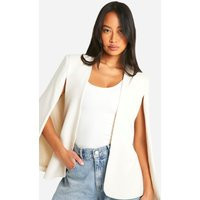 Womens Cape Detail Tailored Blazer - White - 4 | boohoo (US & Canada)