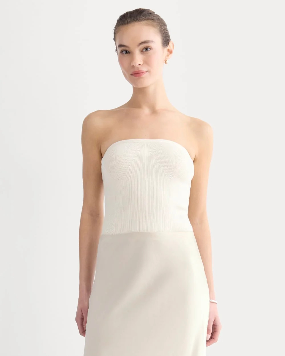 Everlane Knit Tube Top Sweater | Birch | XS | Cotton/Viscose | Everlane