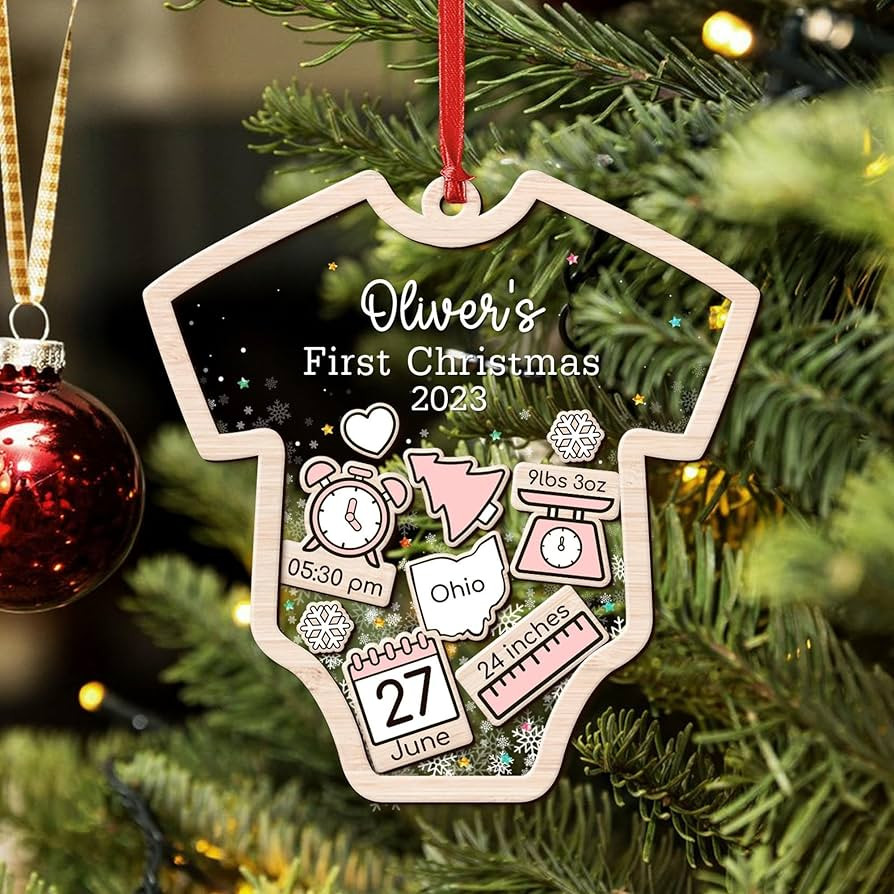 Personalized Baby's First Christmas Ornament 2023, Customized Babies 1st Christmas, Custom with B... | Amazon (US)