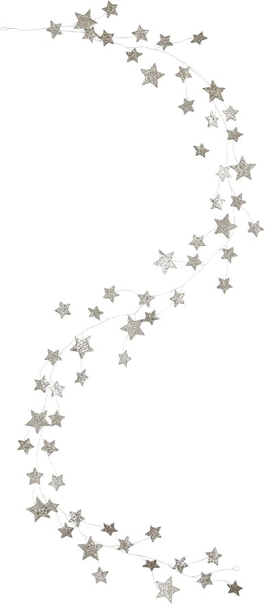 Creative Co-Op 72" Star Shaped Glitter Garland, Multi | Amazon (US)