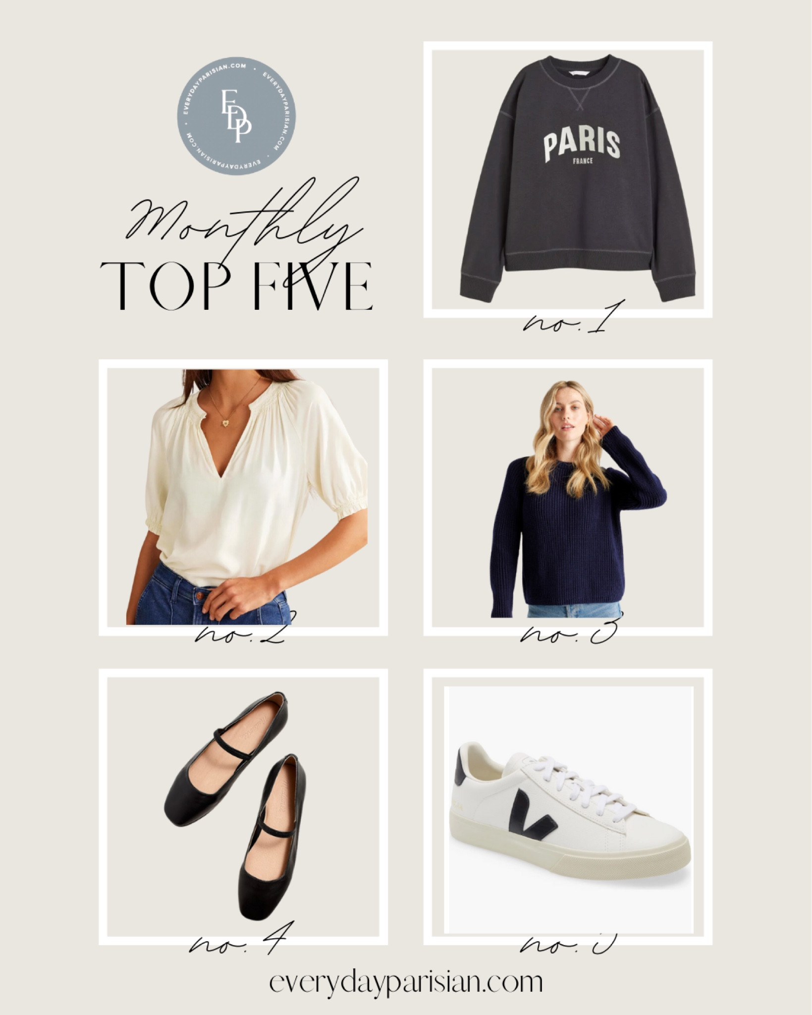 This months best sellers for August. The Boden shirt is 30% off. The Paris sweatshirt was a hit 🥳 it runs tts. Quince makes a great less expensive version of the fisherman’s sweater from Jenni Kayne. 

#LTKunder100 #LTKSeasonal