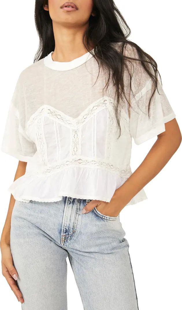 Free People Fall in Love Lace Inset T-Shirt | Nordstrom | Nordstrom