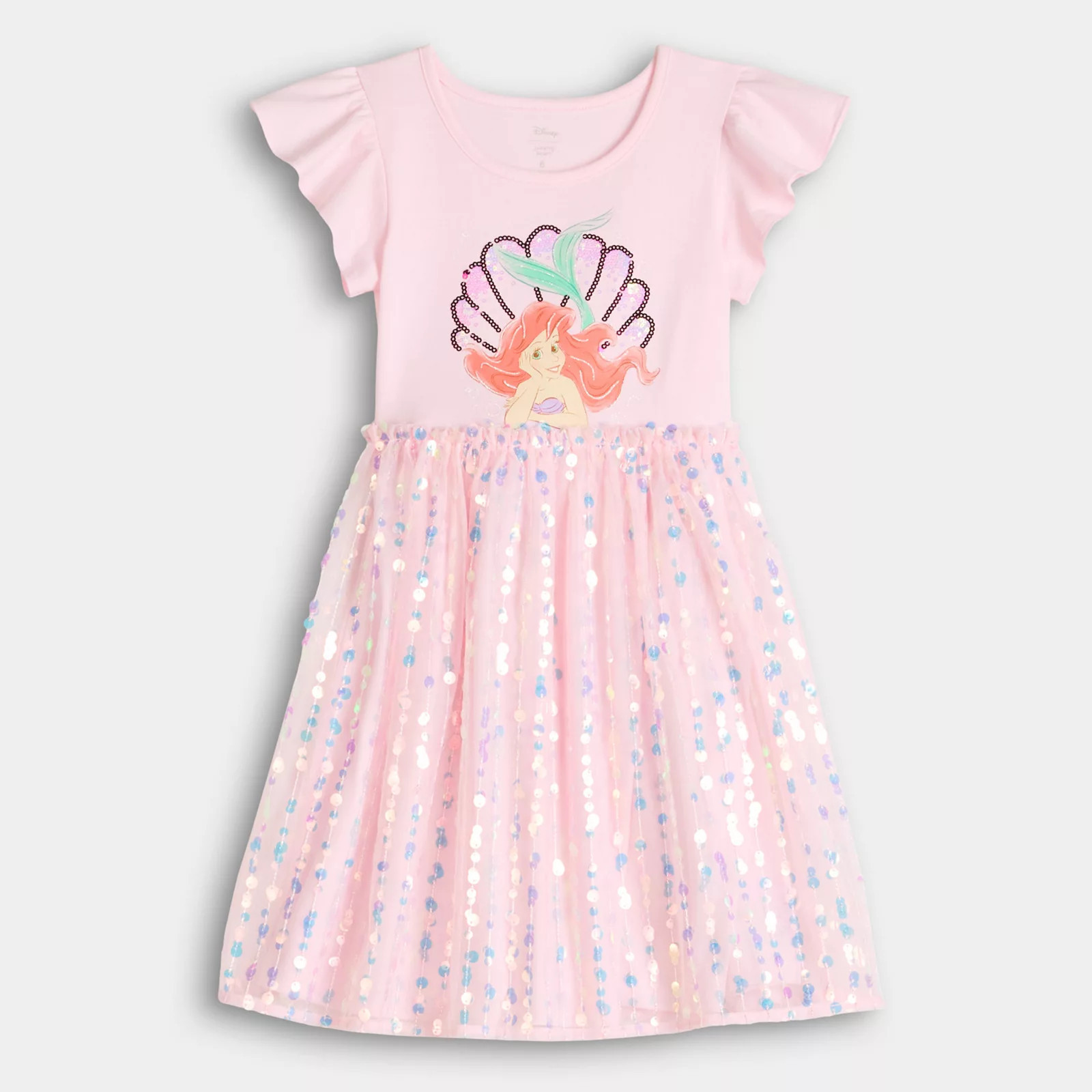 Girls 4-12 Disney's The Little Mermaid Ariel Sequin Tutu Dress, Girl's, Size: 5, White Ariel Pink | Kohl's