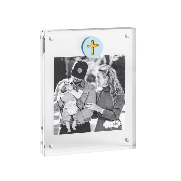Acrylic Blue Cross Icon Frame | Mud Pie