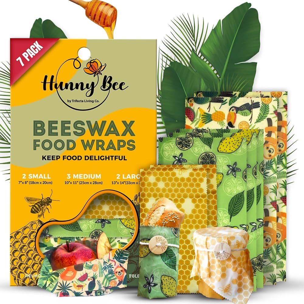 Trifecta Living Co. Versatile Beeswax Wraps,Set of 7-Fresh Food Keeper, Durable & Easily Cleaned,... | Amazon (US)