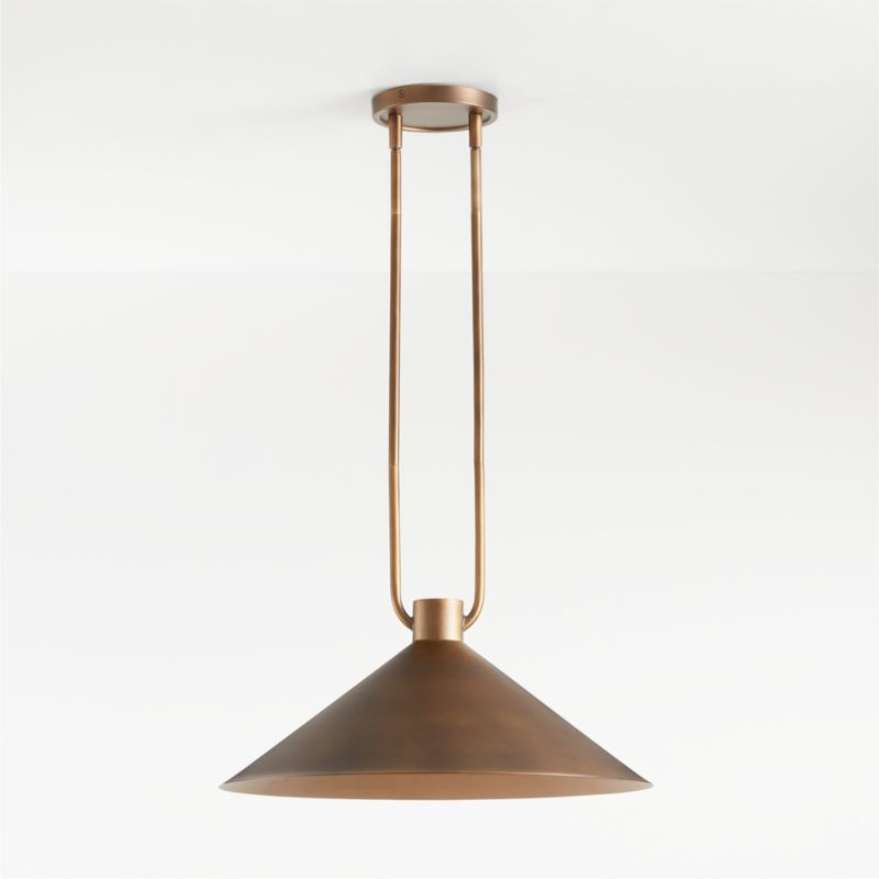 Andre Brass Cone Pendant Light + Reviews | Crate & Barrel | Crate & Barrel