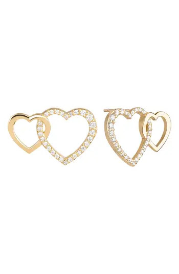 LANA 14K Gold Interlocking Diamond Heart Stud Earrings in Yellow at Nordstrom Rack | Nordstrom Rack