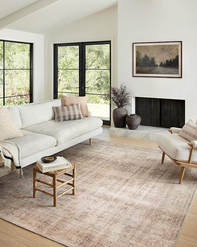 Amber Lewis x Loloi Georgie Collection GER-02 Ocean / Sand 5' x 7'6" Area Rug | Amazon (US)