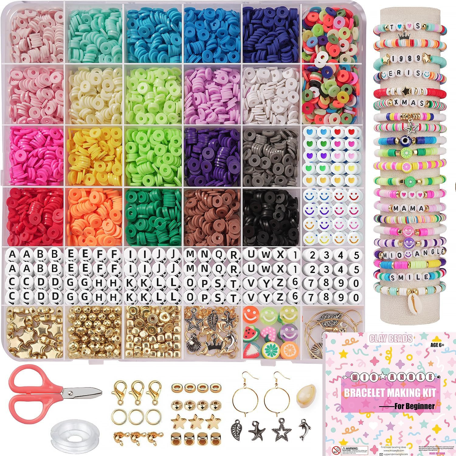 Mio Angle Bracelet Making Kit for Beginner 5000Pcs Preppy Polymer Friendship Bracelet Making with... | Amazon (US)