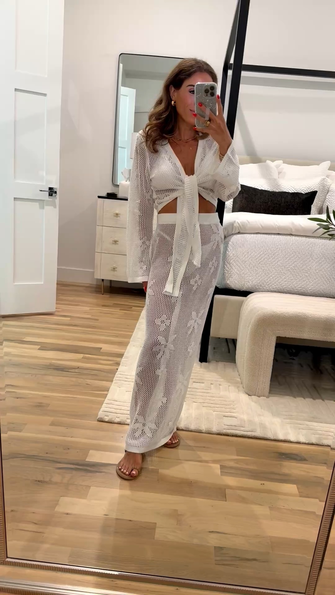 Adorable matching swim coverup that looks so expensive! Love the detailing wearing smallest size