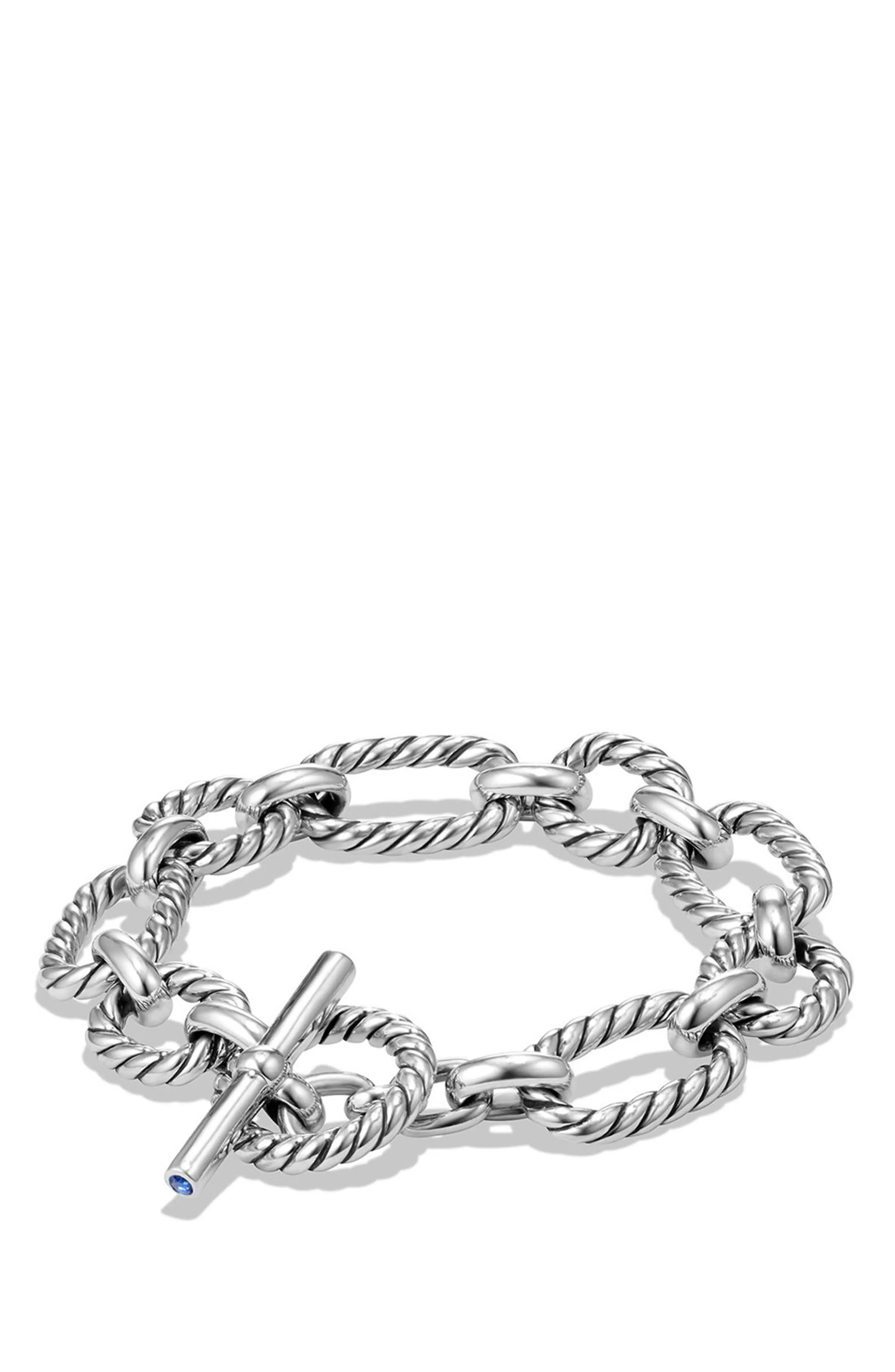 'Chain' Cushion Link Bracelet with Blue Sapphires | Nordstrom