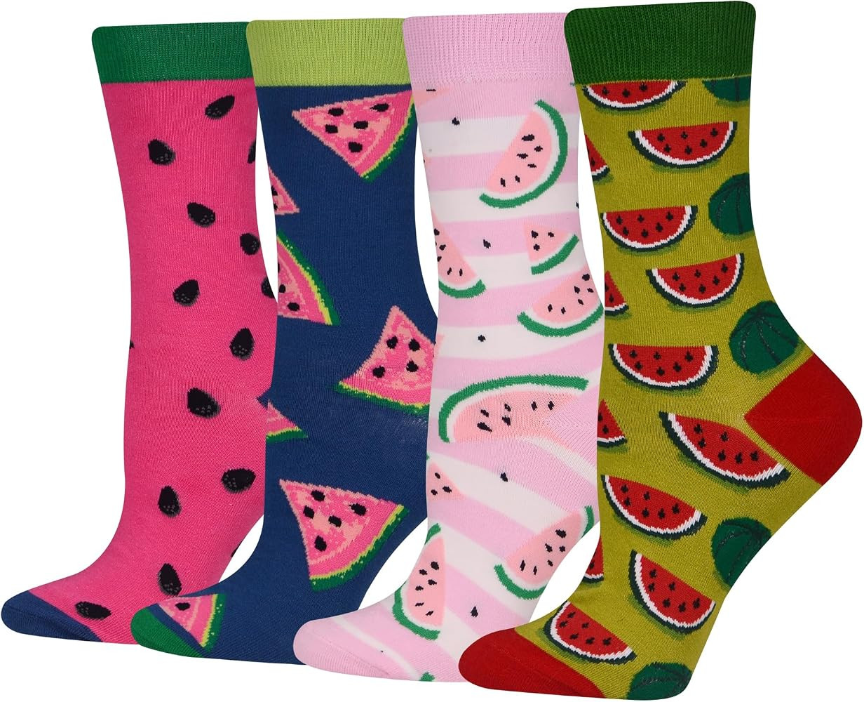 Women's 4/5 Packs Animal Dress Cotton Crew Novelty Socks | Amazon (US)