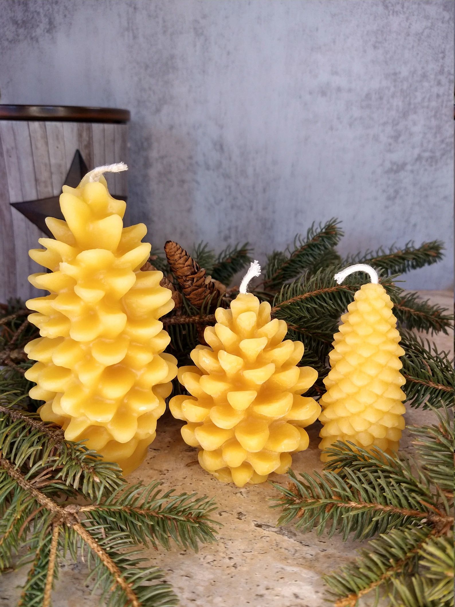 100% Pure Beeswax, Pinecone Candles, Hand Poured in Vermont | Etsy (US)