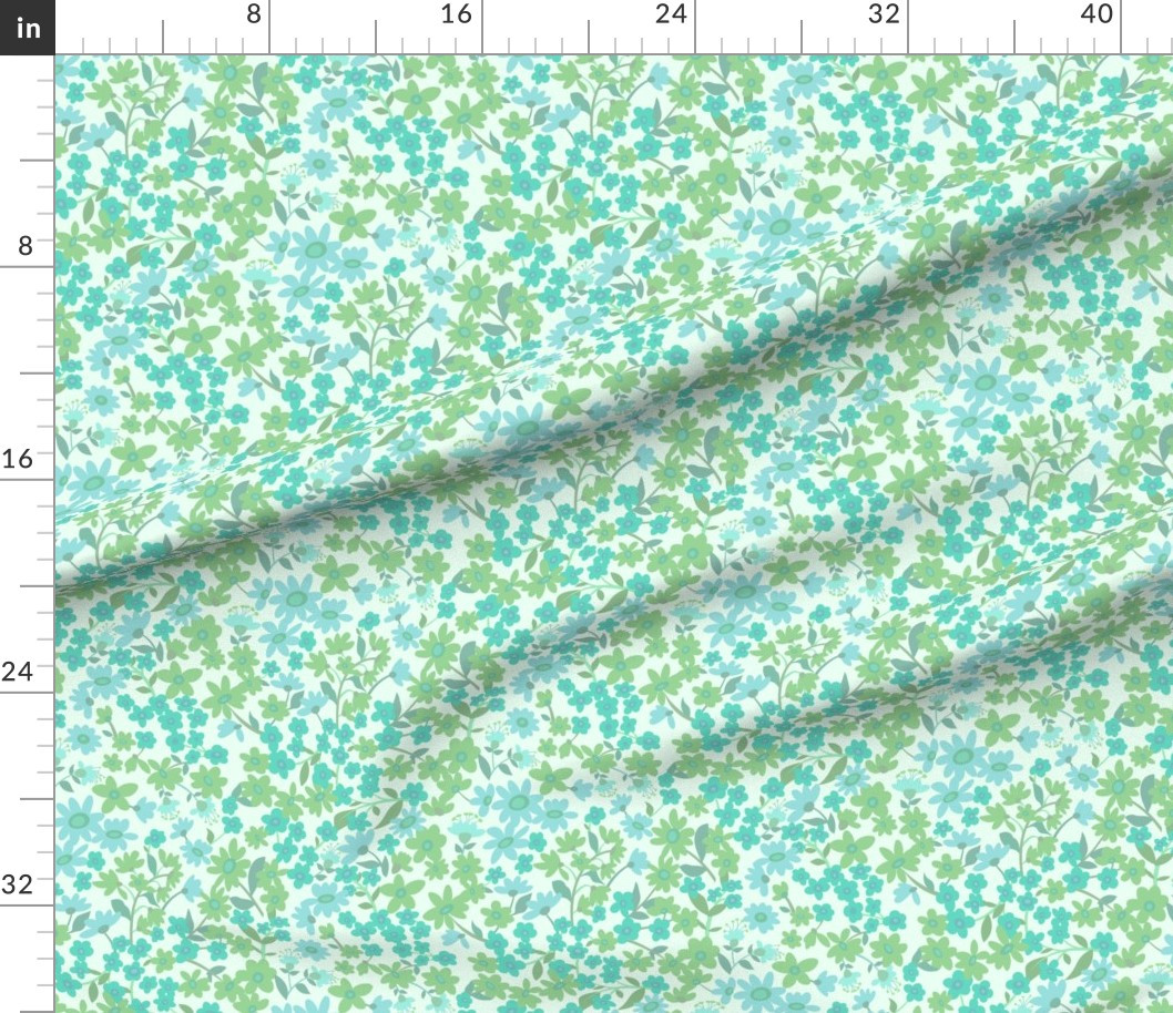 Floral Ditz 1 Celadon Fabric | Spoonflower | Spoonflower