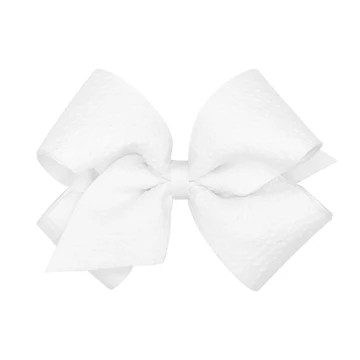 Seersucker Overlay Hair Bow | Classic Whimsy