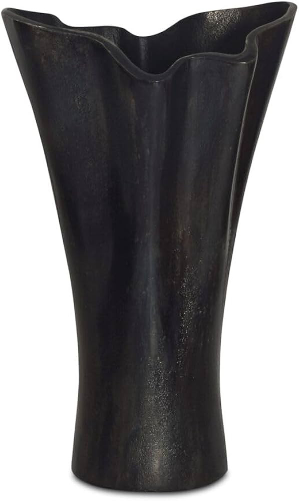 Moe's Home Collection Yeri Vase, Freeform Fluted Cast Aluminum with Waved Ruffle Top, Aged Finish... | Amazon (US)