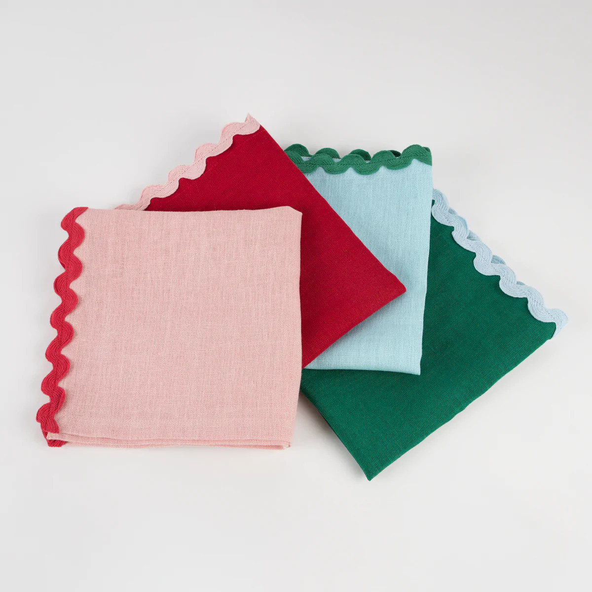 Assorted Ric Rac Fabric Napkins (x 4) | Meri Meri