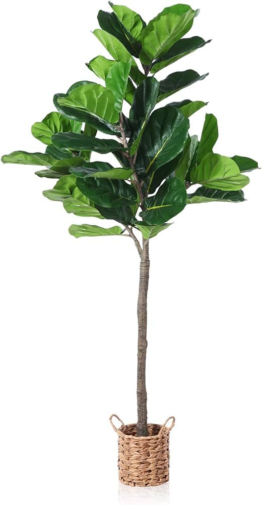 OAKRED Artificial Fiddle Leaf Fig Tree,Faux Ficus Lyrata Plants for Indoor,Fake Tree withCustom W... | Amazon (CA)