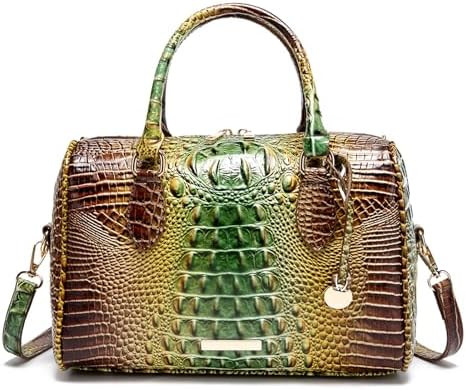 Crocodile Handbag for Women Top Handle Leather Shoulder Purse | Amazon (US)
