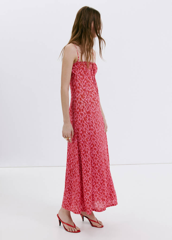 Floral-print pleated dress pink - Woman - 4 - MANGO | Mango (US/MX/AU)