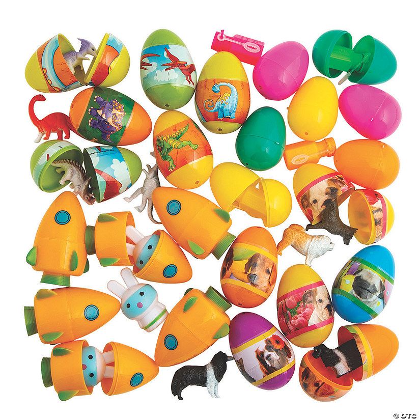2 1/2" Bulk 240 Pc. Toy-Filled Plastic Easter Egg Assortment | Oriental Trading Company