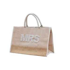 Mrs Jute Tote - Bridal shower gifts - Honeymoon bag - Personalized Mrs  bag - Pearl Tote Bag | Etsy (US)