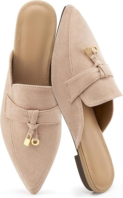 Mules for Women Flats 2026 : Pointed Toe Backless Loafers Dressy Comfortable Walking Shoes for Ca... | Amazon (US)